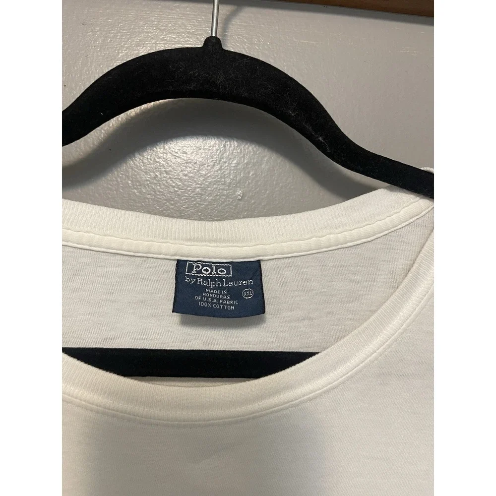Polo By Ralph Lauren T-Shirt White With Black Pony Men's Two Xl
